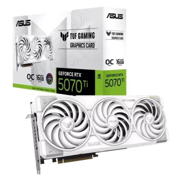 ASUS TUF Gaming GeForce RTX 5070 Ti 16GB GDDR7 White OC Edition Graphics Card